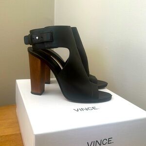 Vince Addie Black Leather Sandal